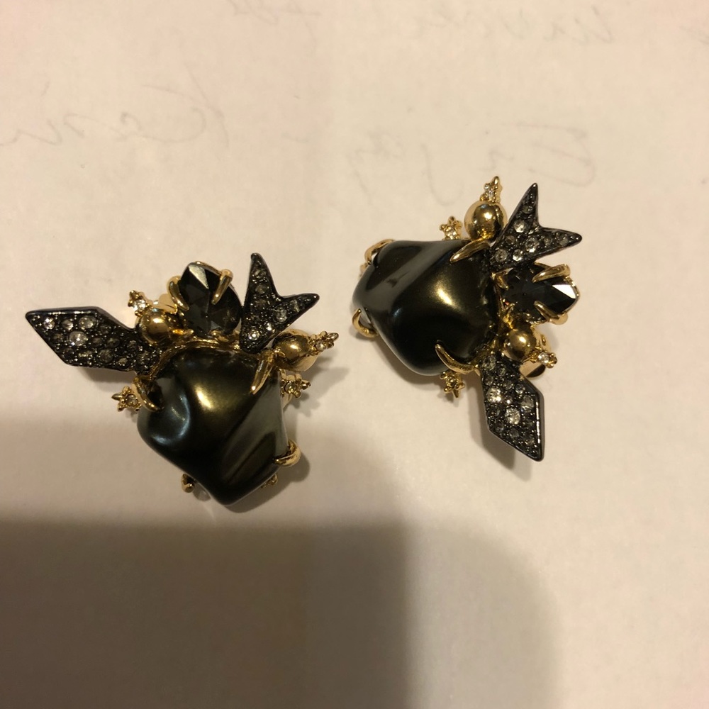 NWOT Alexis Bittar starburst pearl clip earrings